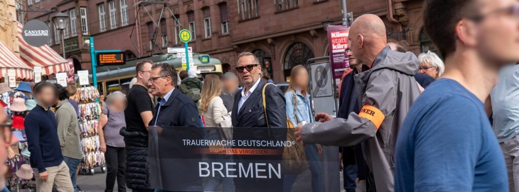 Die Abgeordneten der Bremer BiW-Fraktion Jan Timke und André Minne auf der rechten Demonstration in Frankfurt. Bild: Dokunetzwerk Rhein Main.